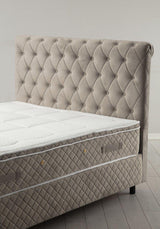 Saltea dublă, bază și tăblie Sonata Set, Bej, 160x130x200 cm