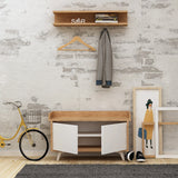 Cuier cu pantofar Arasso, Stejar, 90 x 60 x 35 cm