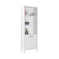 Biblioteca Adore Rustic cu 5 raffturi si usi, Alb, 66 x 196 x 32 cm