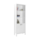 Biblioteca Adore Rustic cu 5 raffturi si usi, Alb, 66 x 196 x 32 cm