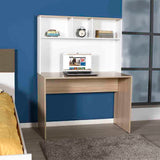 Birou Adore Base cu biblioteca, Alb - Stejar,  110x149x52 cm