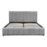 Pat cu spatiu de depozitare Snuggle, Bej - Gri, 160x200 cm - Gri