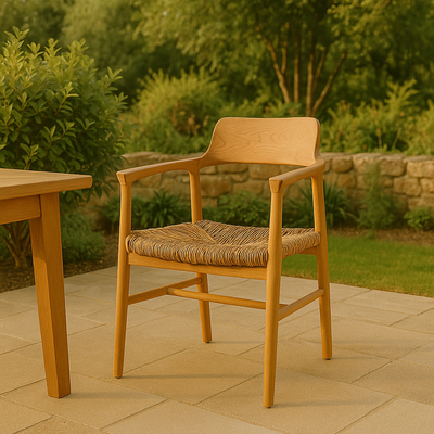Scaun Denverone lemn de tec, Natura, 57x54x79 cm