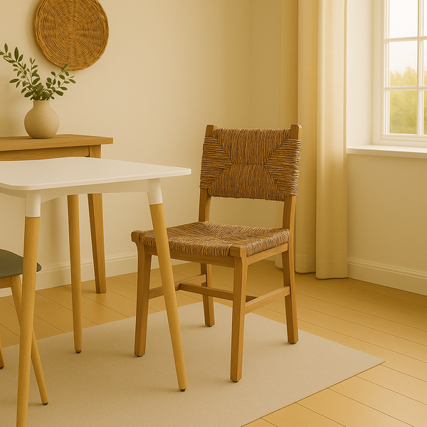 Scaun Refane lemn de tec, Natural, 50x58x85 cm