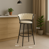 Scaun bar Alkia, Bej, 50x56x95 cm
