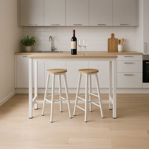 Set masa dining, bar Marle, Alb - Negru, 120x40x100 cm