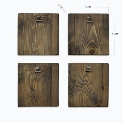 Accesoriu decorativ de perete din molid A066, Nuc, 14x14x1.6 cm