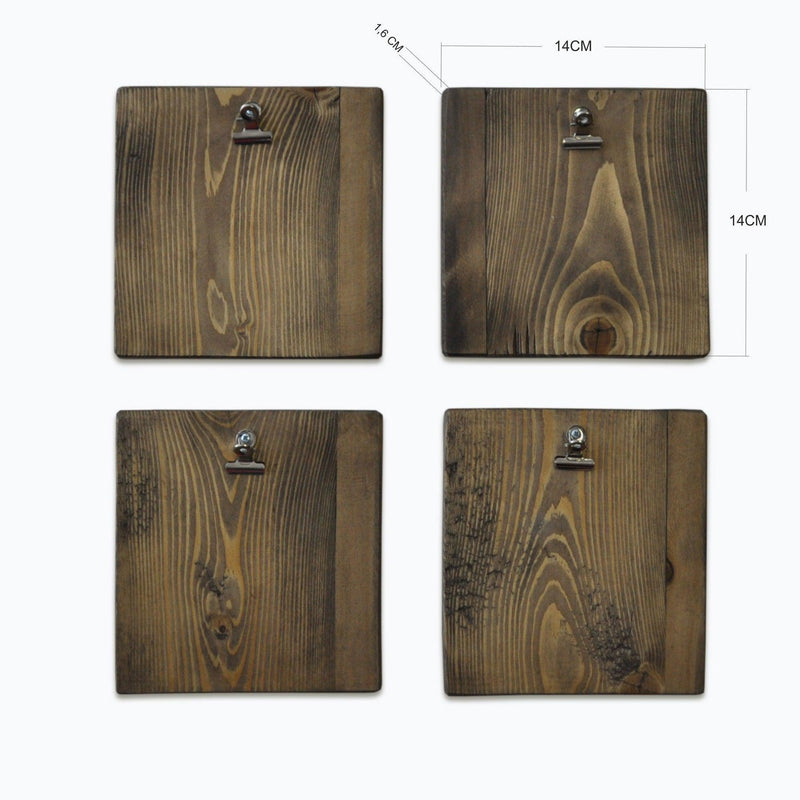 Accesoriu decorativ de perete din molid A066, Nuc, 14x14x1.6 cm
