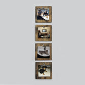 Accesoriu decorativ de perete din molid A066, Nuc, 14x14x1.6 cm