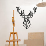 Accesoriu metal decorativ de perete Deer Metal Decor 2, Negru, 1x65x60 cm