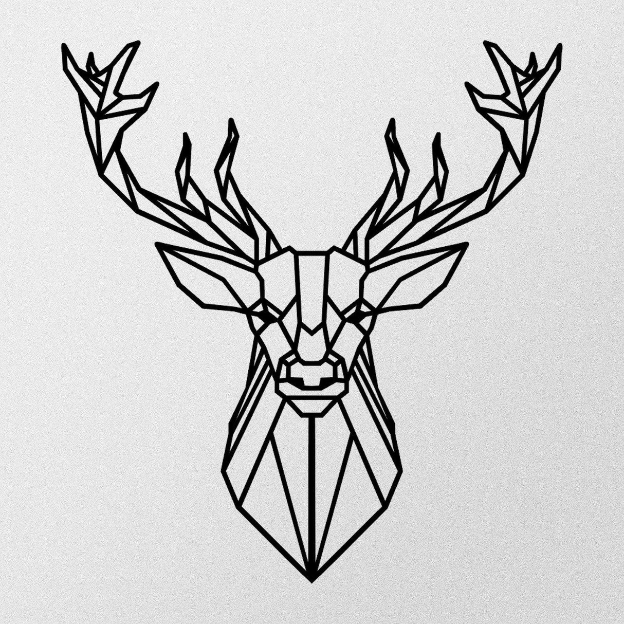 Accesoriu metal decorativ de perete Deer Metal Decor 2, Negru, 1x65x60 cm