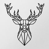 Accesoriu metal decorativ de perete Deer Metal Decor 2, Negru, 1x65x60 cm