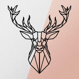 Accesoriu metal decorativ de perete Deer Metal Decor 2, Negru, 1x65x60 cm