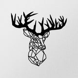 Accesoriu metal decorativ de perete Deer Metal Decor, Negru, 1x49x50 cm
