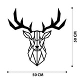 Accesoriu metal decorativ de perete Deer2 Metal Decor, Negru, 1x51x51 cm