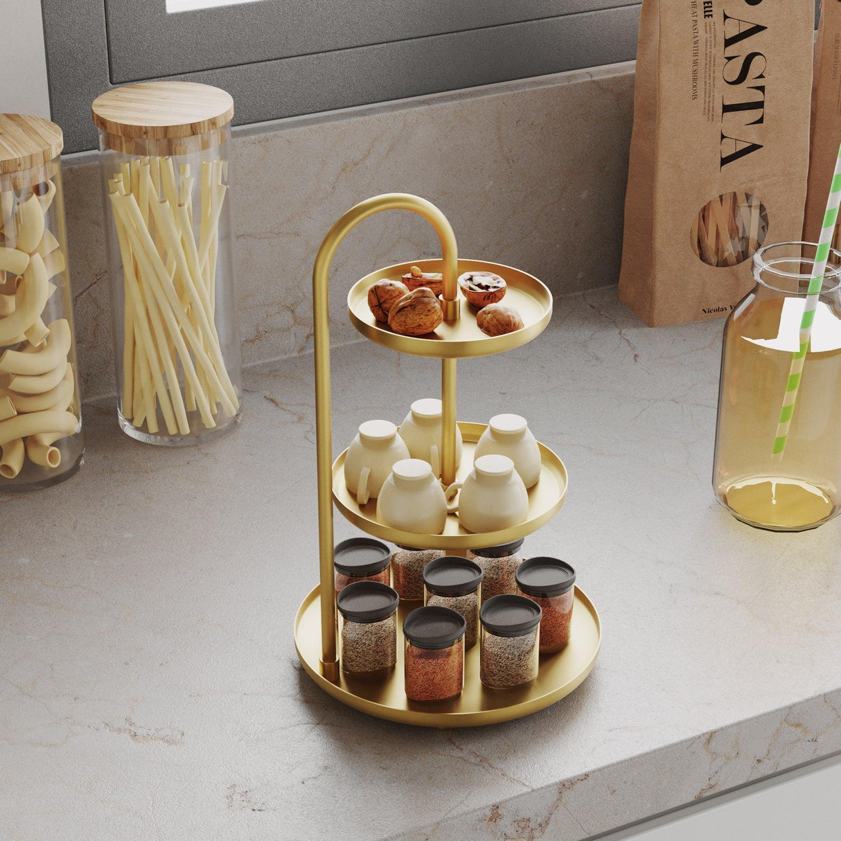 Accesoriu metalic decorativ Decorative Metal Accessory Lux 3, Aur, 20x32 cm