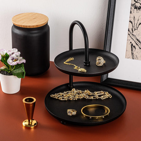 Accesoriu metalic decorativ Kormen, Negru, 20x21 cm