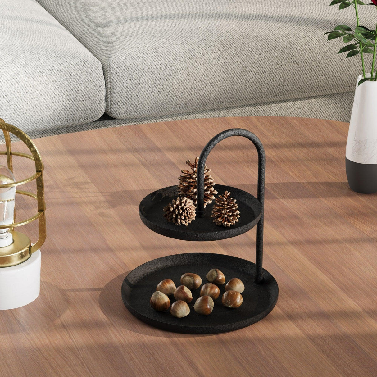 Accesoriu metalic decorativ Kormen, Negru, 20x21 cm