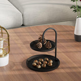 Accesoriu metalic decorativ Kormen, Negru, 20x21 cm