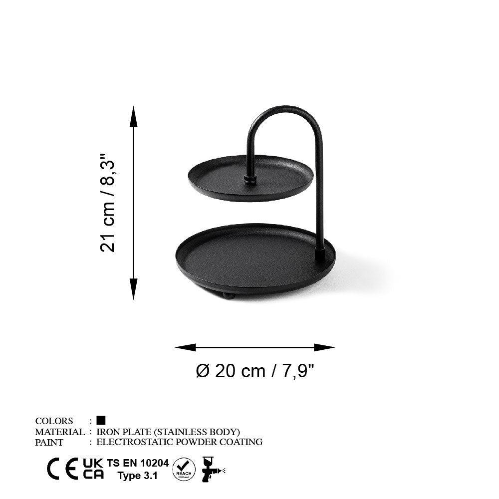 Accesoriu metalic decorativ Kormen, Negru, 20x21 cm