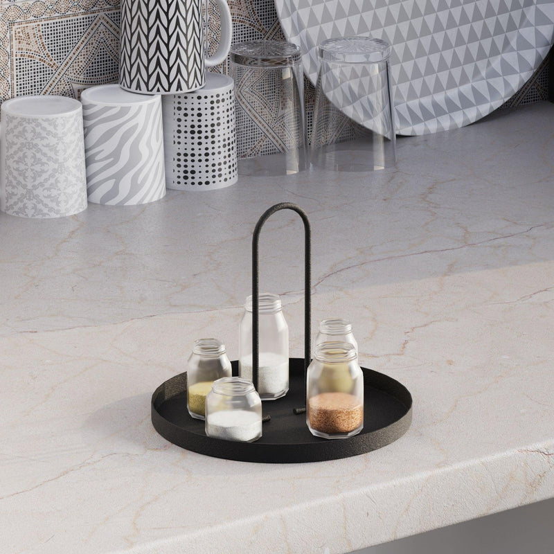 Accesoriu metalic decorativ Simi, Negru, 20.5x18 cm