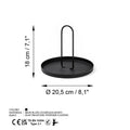 Accesoriu metalic decorativ Simi, Negru, 20.5x18 cm