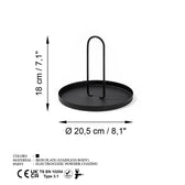 Accesoriu metalic decorativ Simi, Negru, 20.5x18 cm