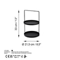 Accesoriu metalic decorativ Tilos, Negru, 21x33 cm