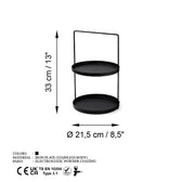 Accesoriu metalic decorativ Tilos, Negru, 21x33 cm