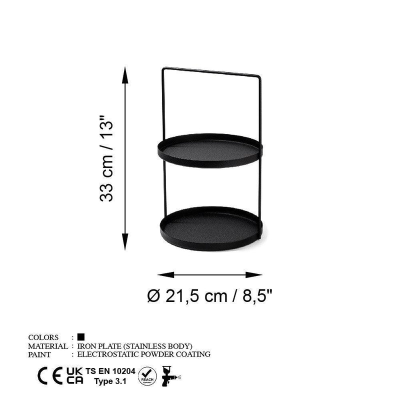 Accesoriu metalic decorativ Tilos, Negru, 21x33 cm