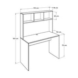 Birou Adore Base cu biblioteca, Alb - Stejar,  110x149x52 cm
