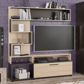 Ansamblu Comoda TV Jasper, Wenge, 151x37x169 cm, imagine suplimentara