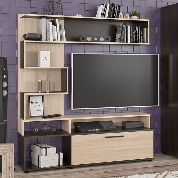 Ansamblu Comoda TV Jasper, Wenge, 151x37x169 cm