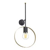 Aplica de perete Bendia, metal negru-auriu, 25x15x52 cm