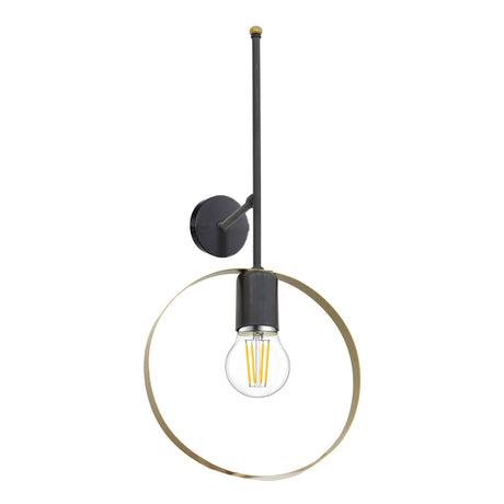 Aplica de perete Bendia, metal, negru-auriu, 25x15x52 cm