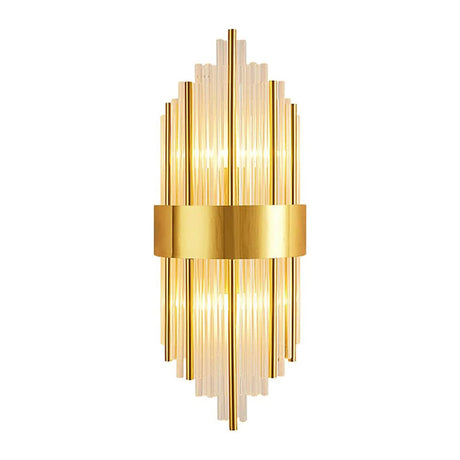 Aplica de perete cu design elegant Fenzy, metal, aurie-alba, 20x60 cm