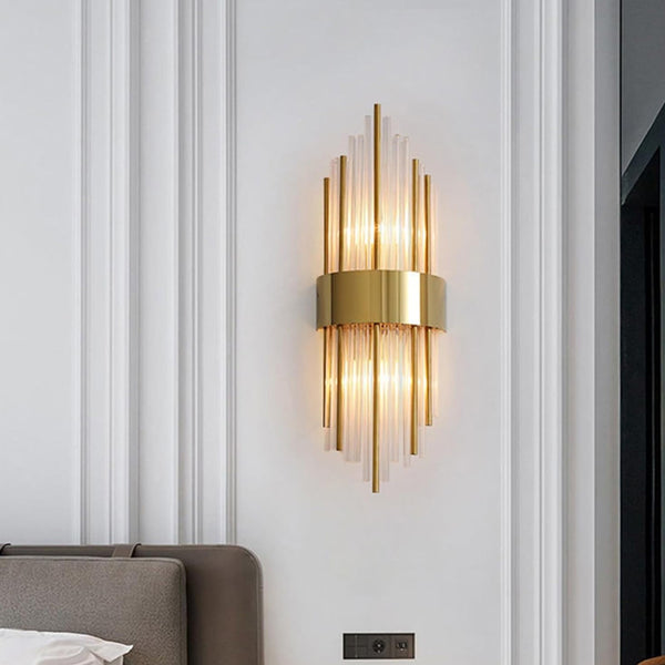Aplica de perete cu design elegant Fenzy, metal, aurie-alba, 20x60 cm