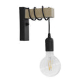 Aplica de perete cu finisaj modern Jemvo, lemn-metal, negru-Natural, 15x60 cm