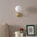 Aplica de perete cu lumina Cebron, metal, Aur - Alb, 15x25x28 cm, imagine suplimentara