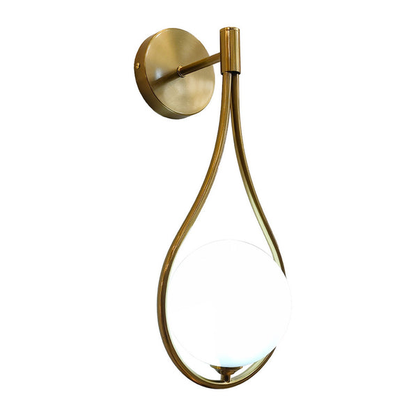 Aplica de perete Teary cu functie de iluminare, metal, aur-alb, 16x12x37 cm