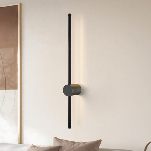 Aplicatie de perete LED cu functie Eftenbo, metal, Negru, 8x80 cm