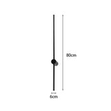 Aplicatie de perete LED cu functie Eftenbo, metal, Negru, 8x80 cm