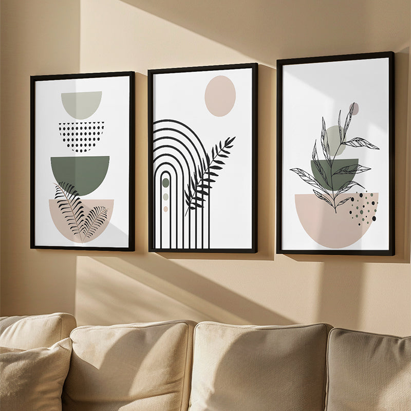 Arta de perete Elyra, Stil Triptic, Rama, Multicolor, 33x48 cm