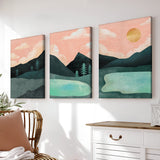 Tablou Canvas Arta de perete pe pânza cu rama Anbel, Triptyque, 40x60 cm