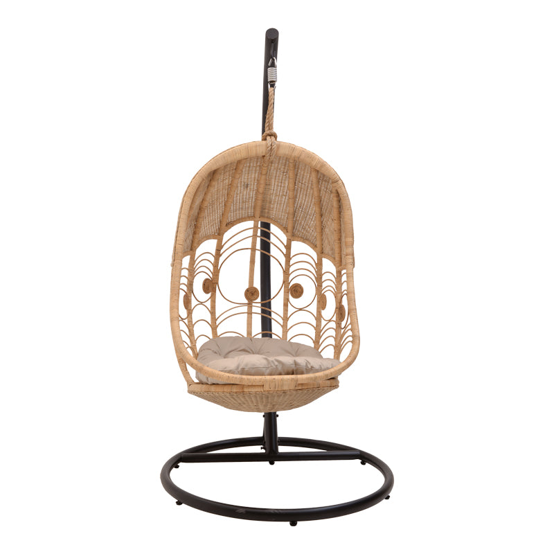 Balansoar cu picior de gradina Labreone Boho, Natural, 82x82x200 cm