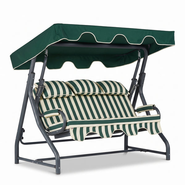 Balansoar de gradina cu 3 locuri Alico, Verde, 200x165x110 cm