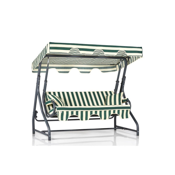 Balansoar de gradina cu 3 locuri Dumrul, Verde, 200x165x110 cm