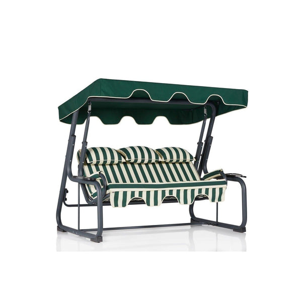 Balansoar de gradina cu 3 locuri Timsah, Verde, 200x165x110 cm