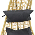 Balansoar de gradina Soleil cu structura Natural si metal, negru, 103x83x200 cm, detaliu produs