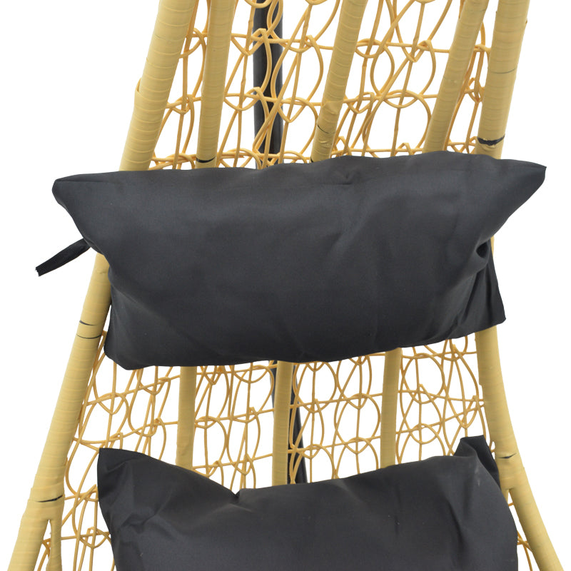 Balansoar de gradina Soleil cu structura Natural si metal, negru, 103x83x200 cm